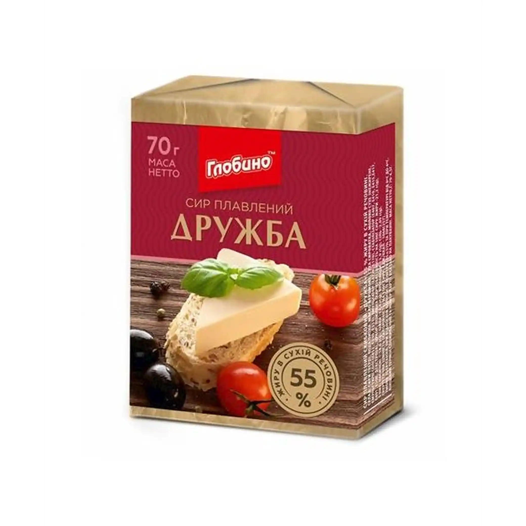 Globino Tavený sýr „Družba“ 55 %, 70 g/24ks