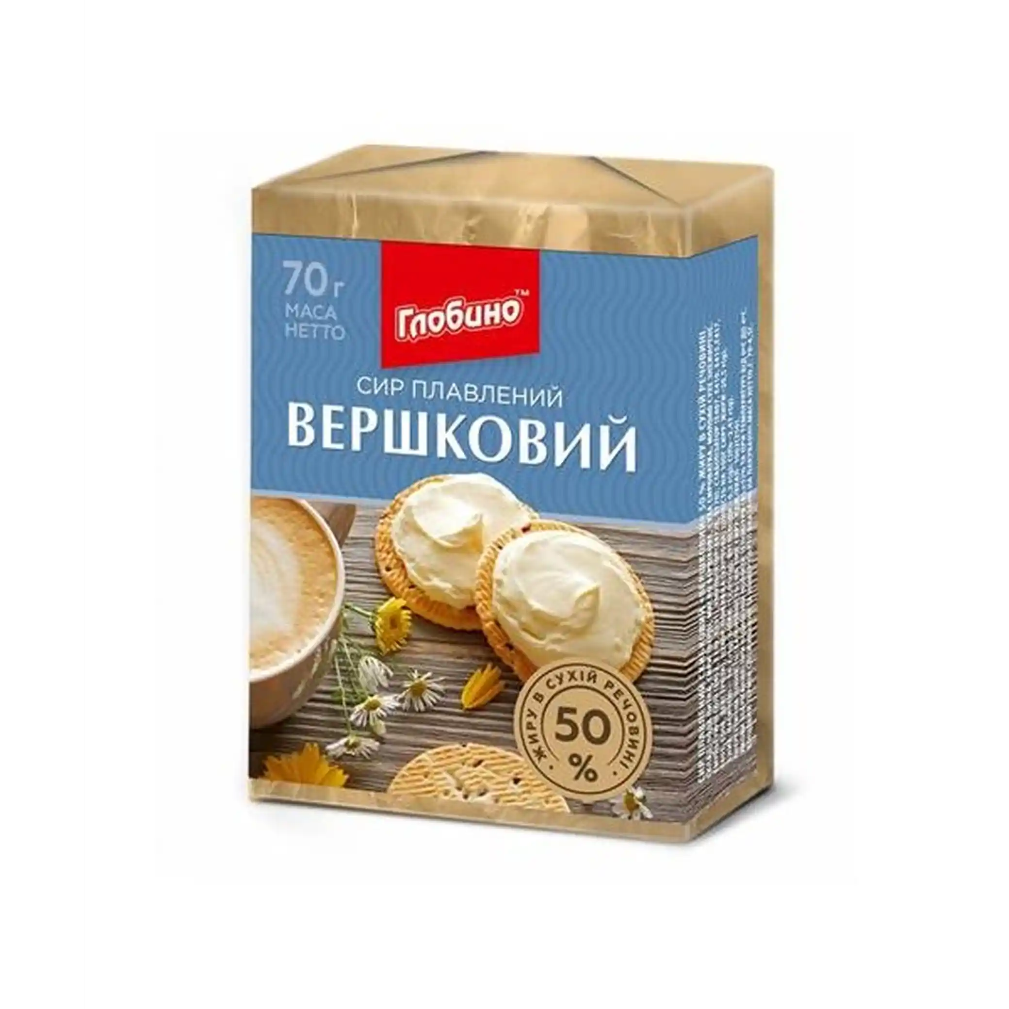Globino Tavený sýr Smetanový 50%, 70 g/24ks