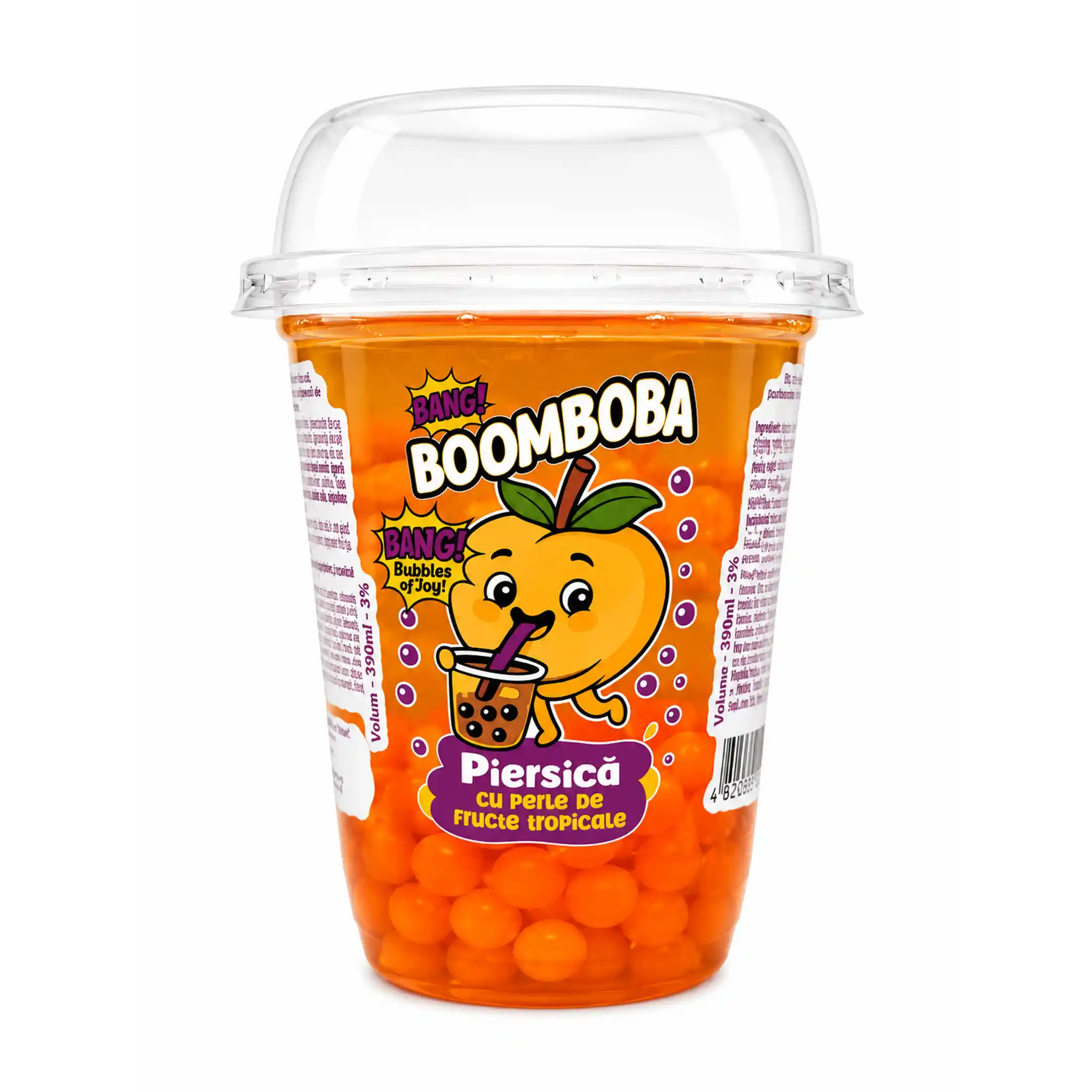 Vomond „Bubble Tea“ s příchutí broskve a zeleného čaje, 390ml/12kus