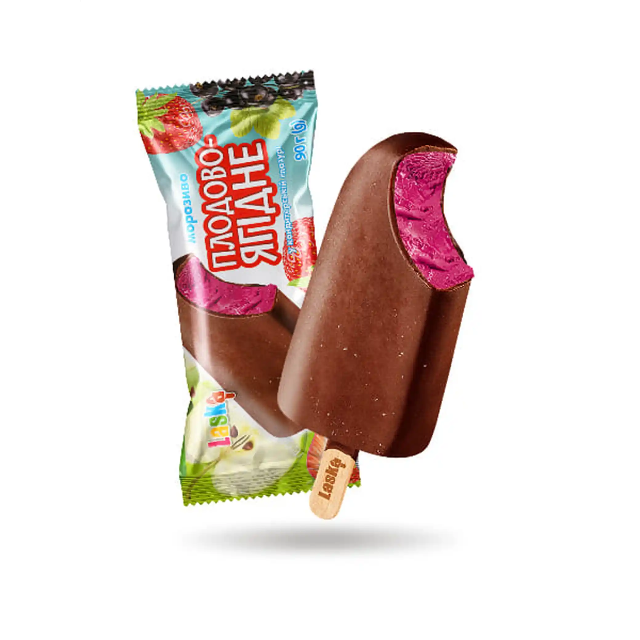 Laska zmrzlina „Ovocno-bobulová“ v cukrářské polevě, 90 g/36ks
