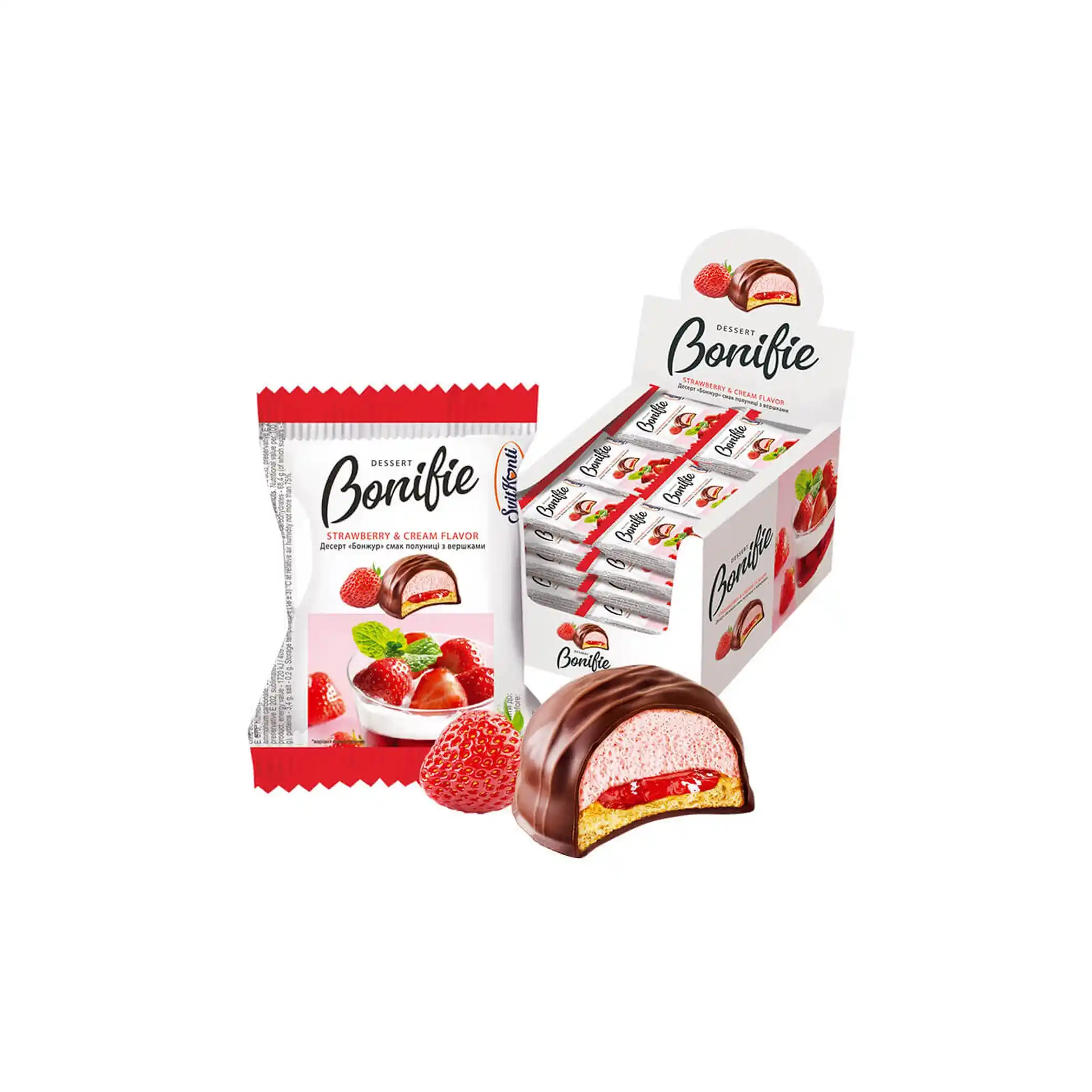 SvitKonti "Bonifie. Jahoda se smetanou", dezert suflé, 29g/24ks