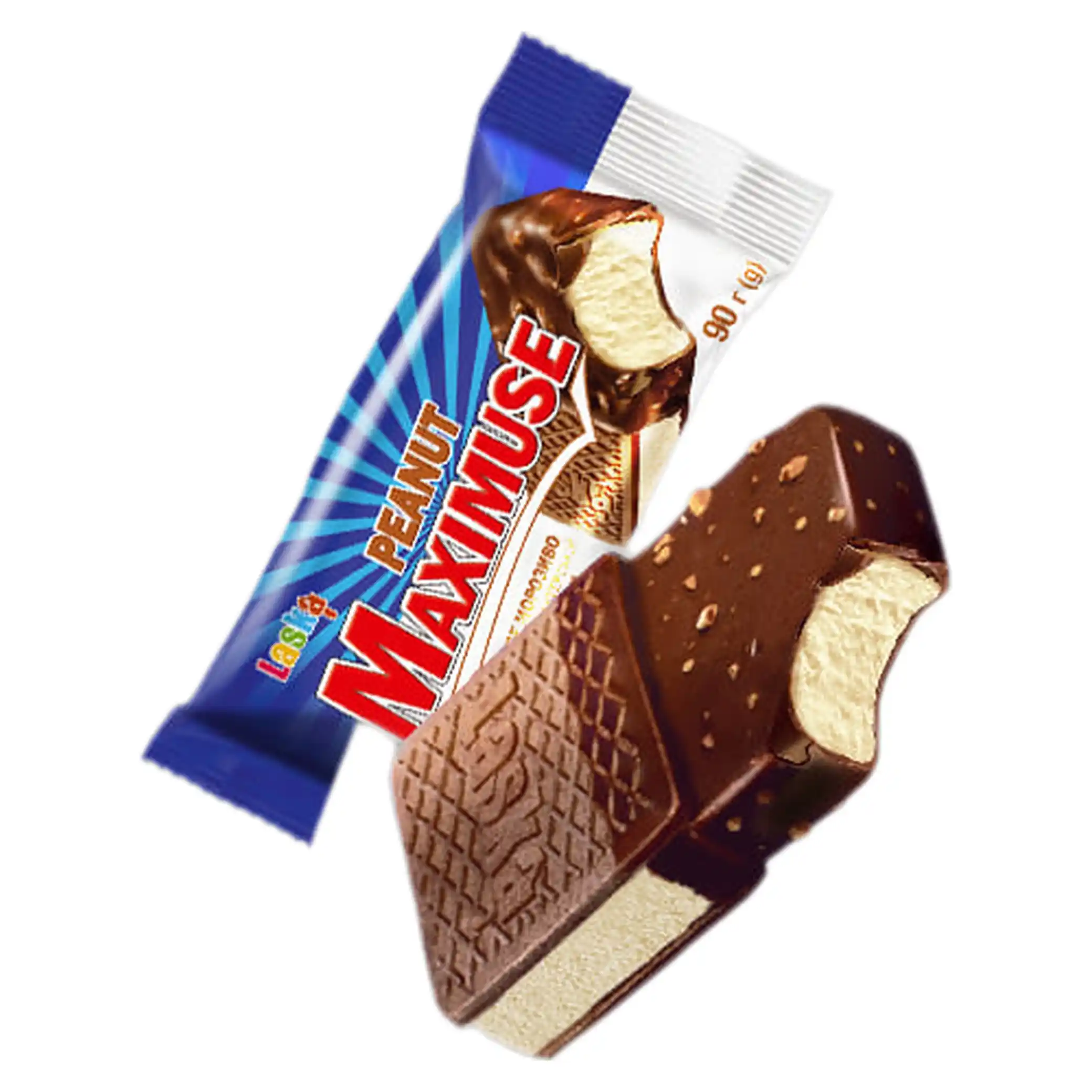 Laska "Maximuse" arašídový zmrzlinový sendvič se sušenkami , 90 g/30ks