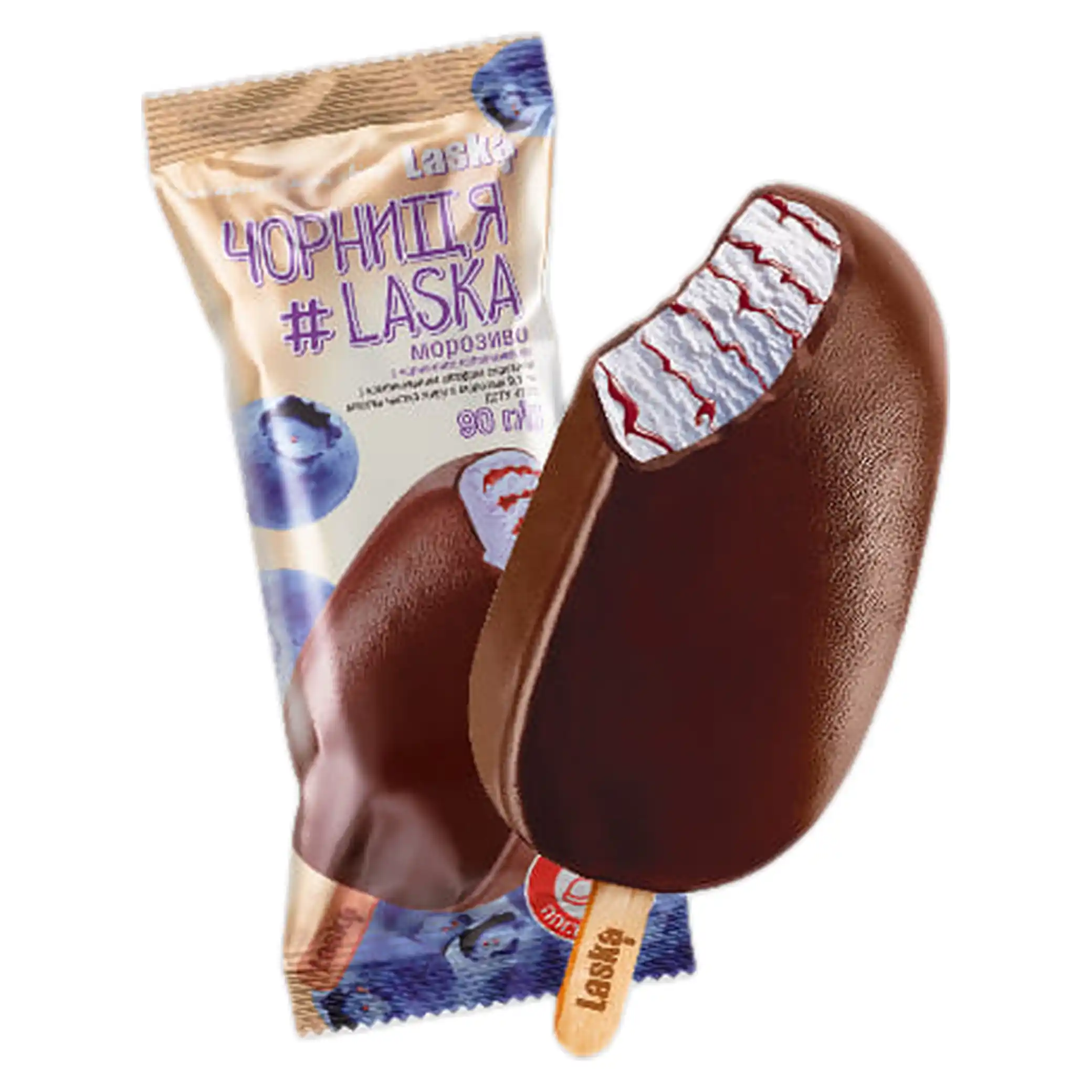 Laska "Borůvka" zmrzlina eskymo , 90 g/24ks