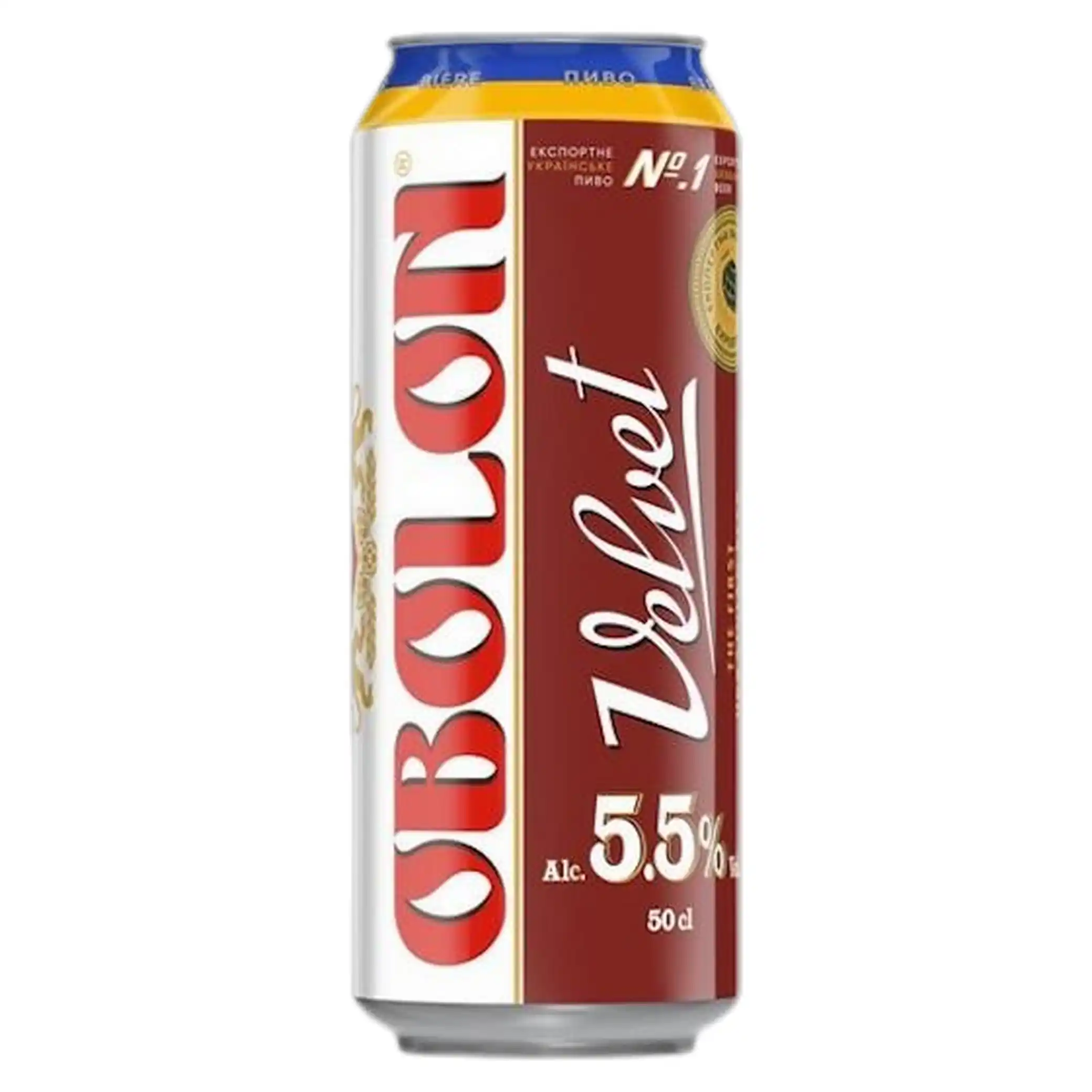 Obolon "Velvet" tmavé karamelové pivo, plato 14 °, alc. 5,5%, plech 0,5l/24ks