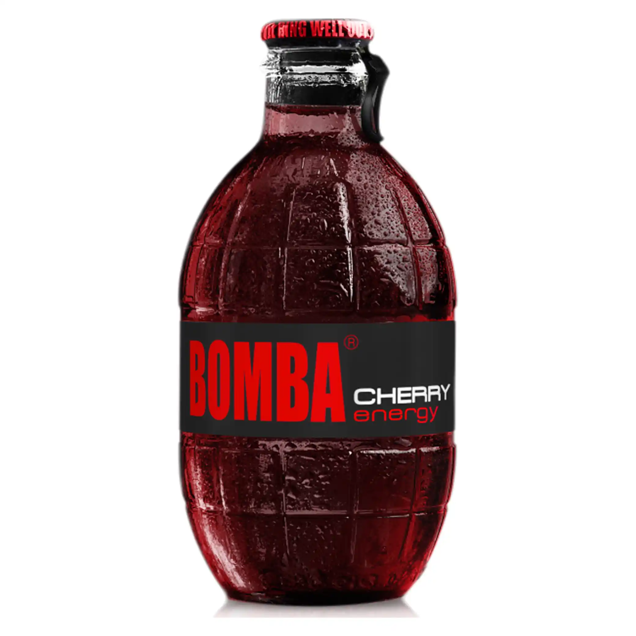 Bomba "Cherry energy" energetický nápoj, sklo 0,25l/12ks