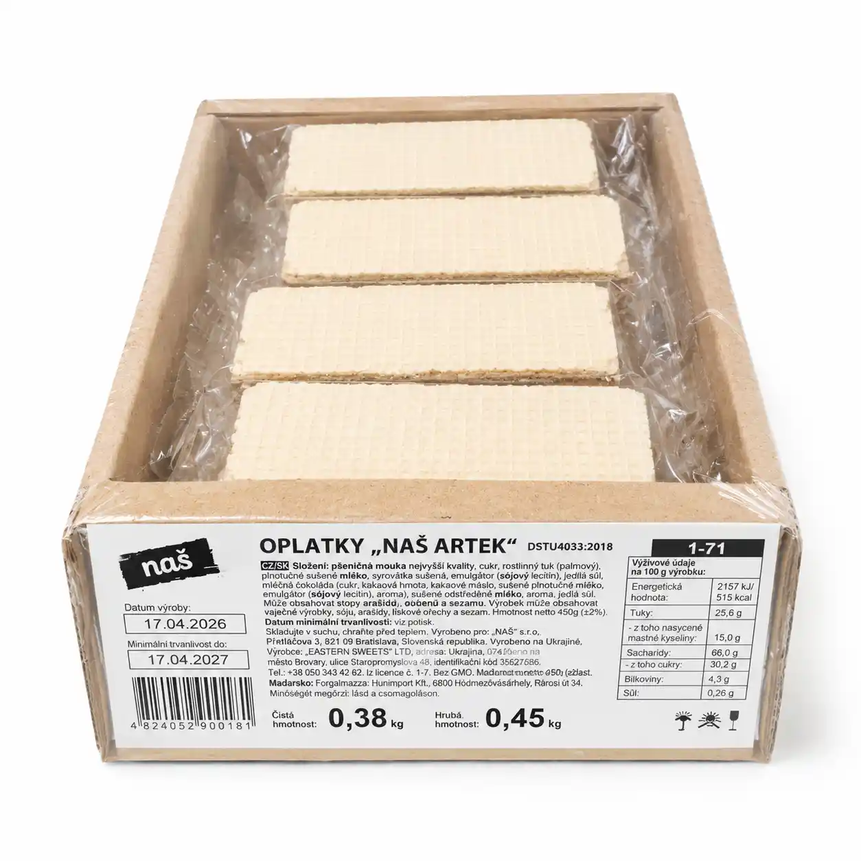 ES Norsu "Naš Artek" oplatky, 380g