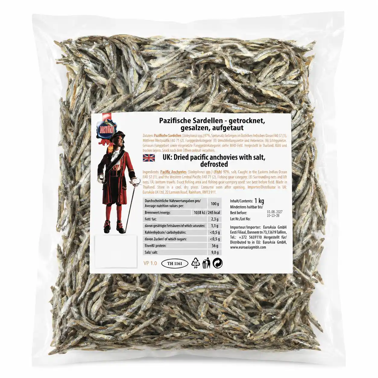Pirát Ančovičky sušené, solené, 1 kg