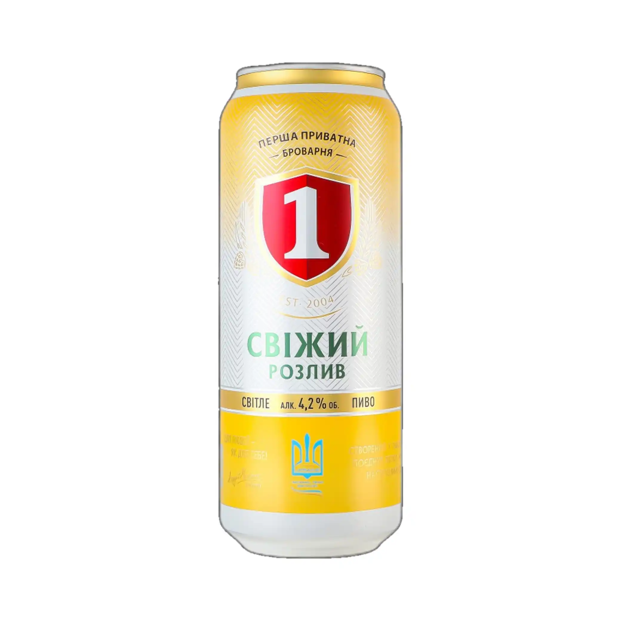 PPB „Svizhyi Rozlyv“ světlé filtrované pivo , plato 11 °, alл. 4,2 % plech 0,5l/24ks