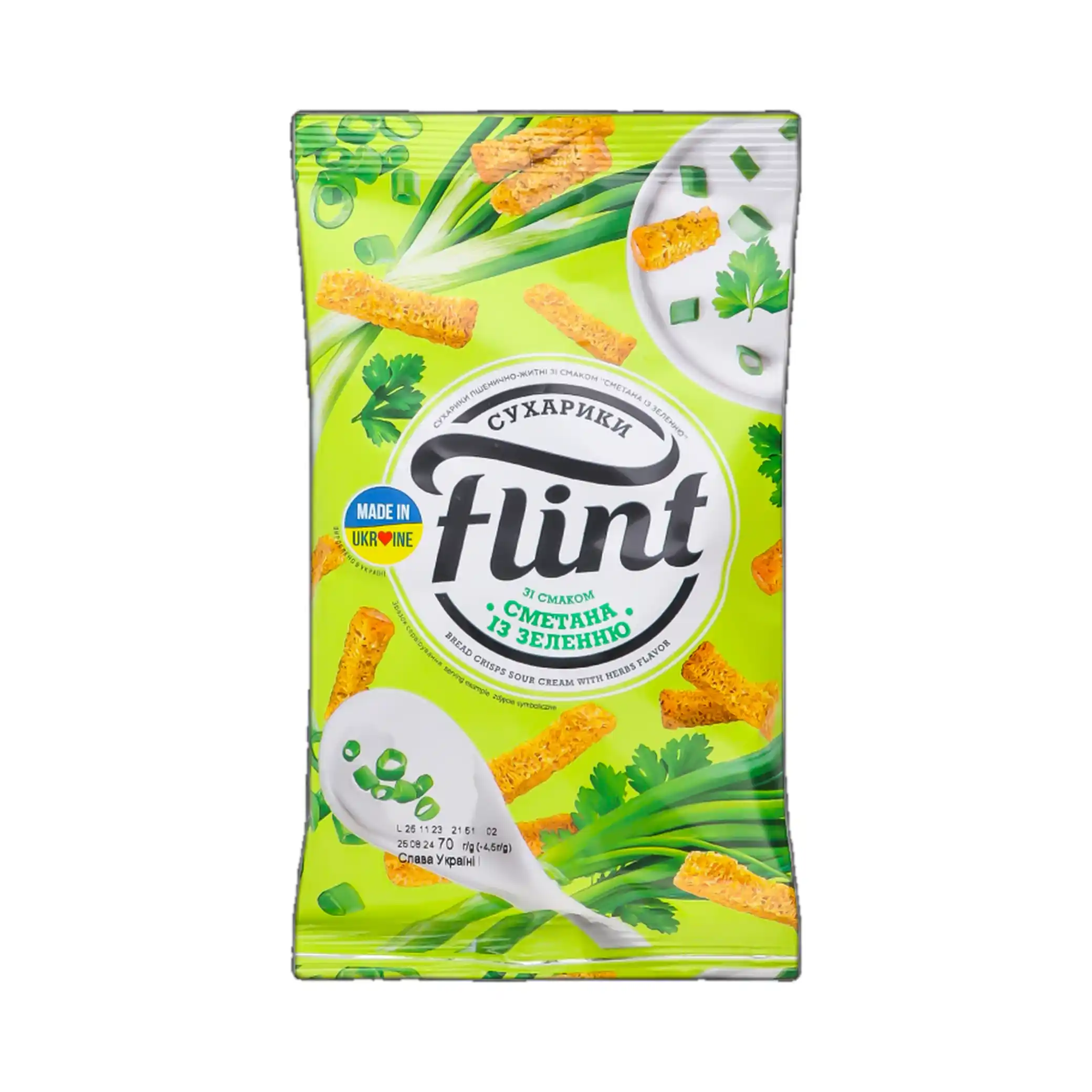 Flint "Zakysaná smetana a bylinky", pšenično-žitné suchariky, 70g/65ks