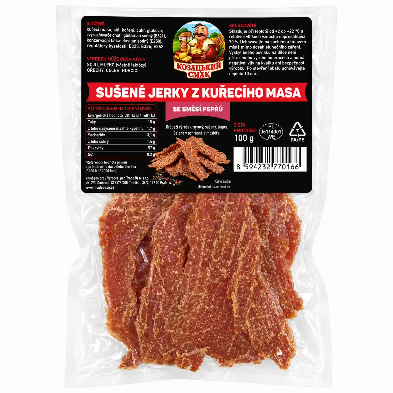 KS Sušené kuřecí chipsy se směsí pepře, 100g/50ks