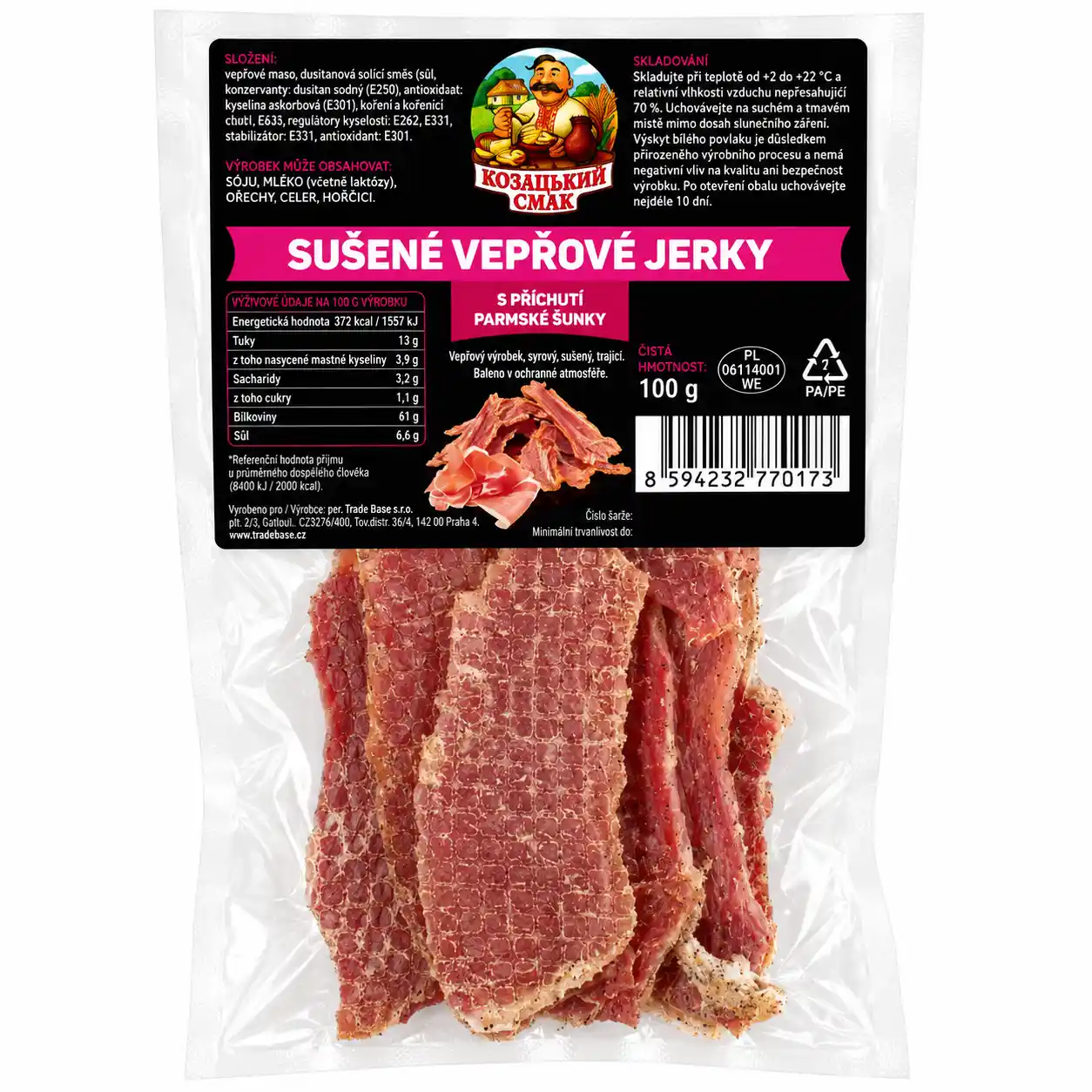 KS Sušené vepřové chipsy s příchutí parmské šunky, 100g/50ks