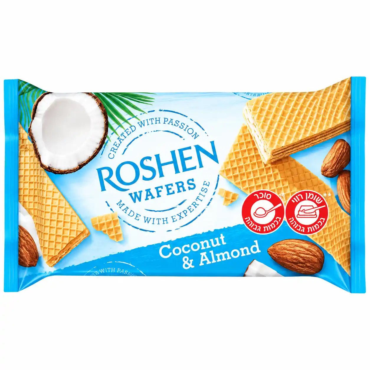 Roshen "Roshen Wafers. Kokosové s mandlemi", oplatky, 216g/16ks
