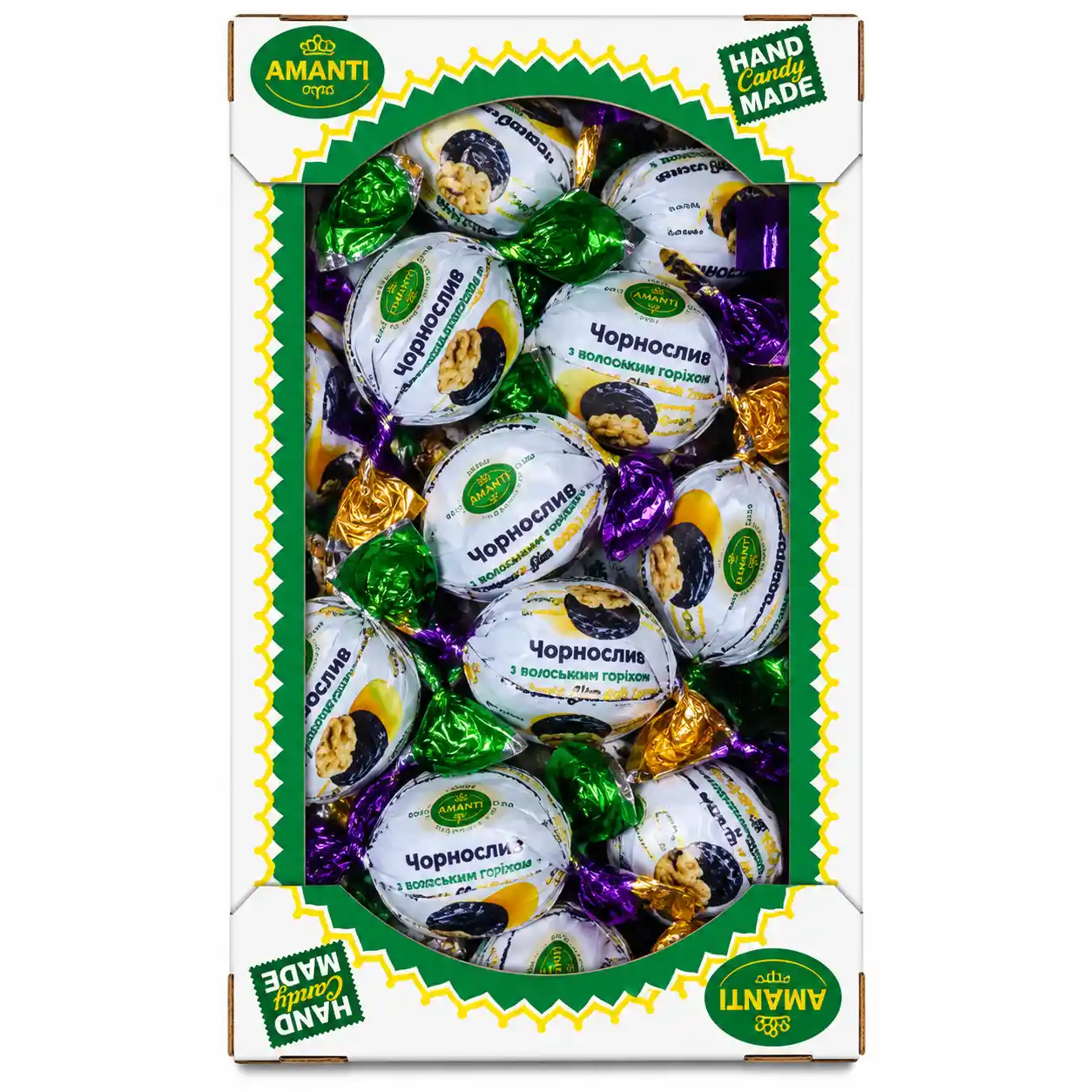 Amanti „Sušené švestky s vlašskými ořechy“ bonbóny v polevě, 1 kg