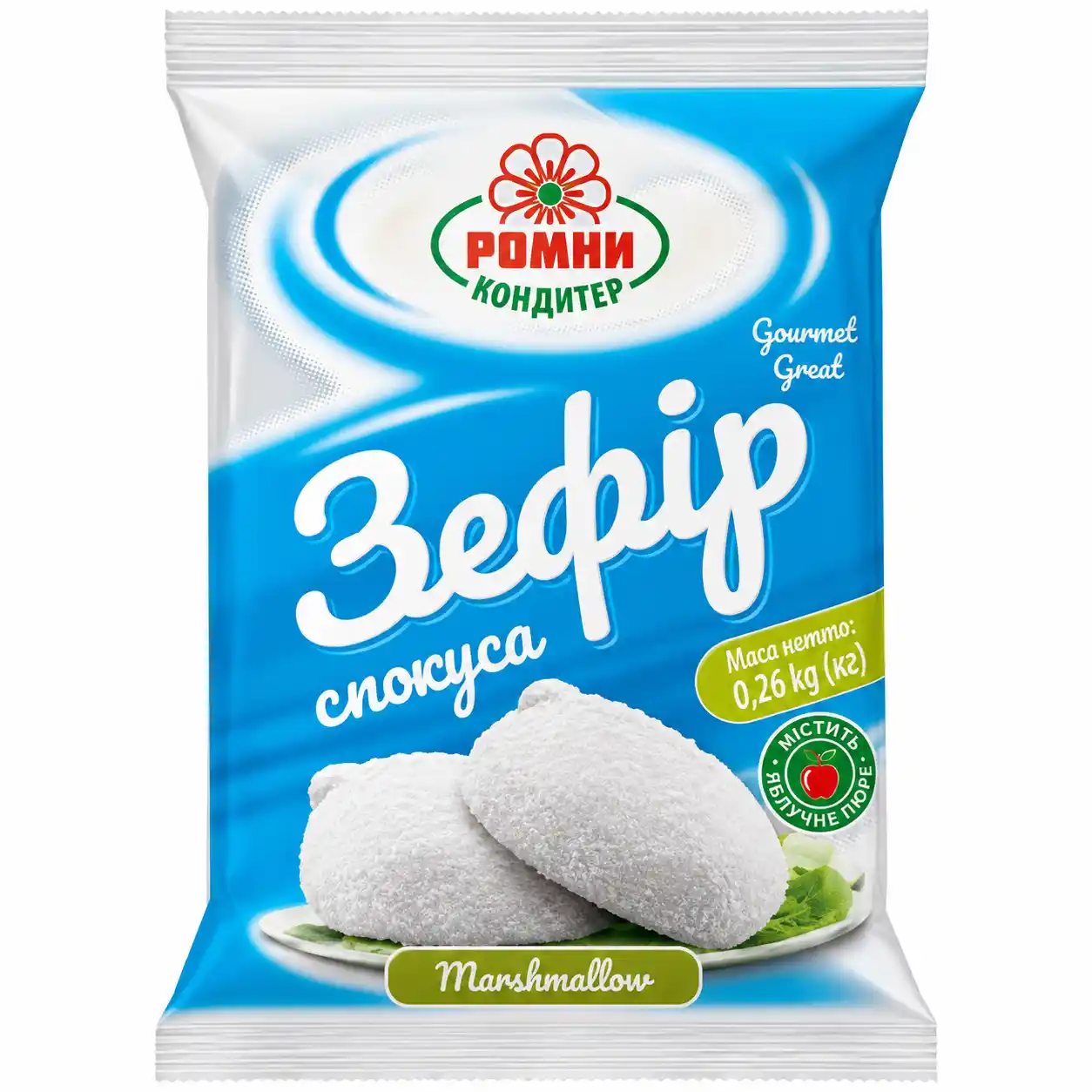 Romny „Spokusa“, zefír s příchutí kokosu, 264 g/12 ks