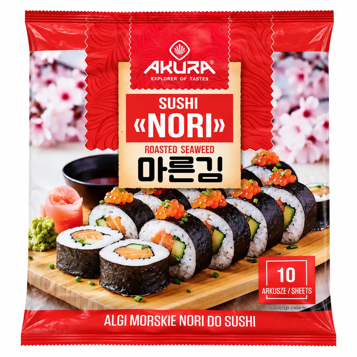 Nori řasy na sushi, 10 listů/90ks