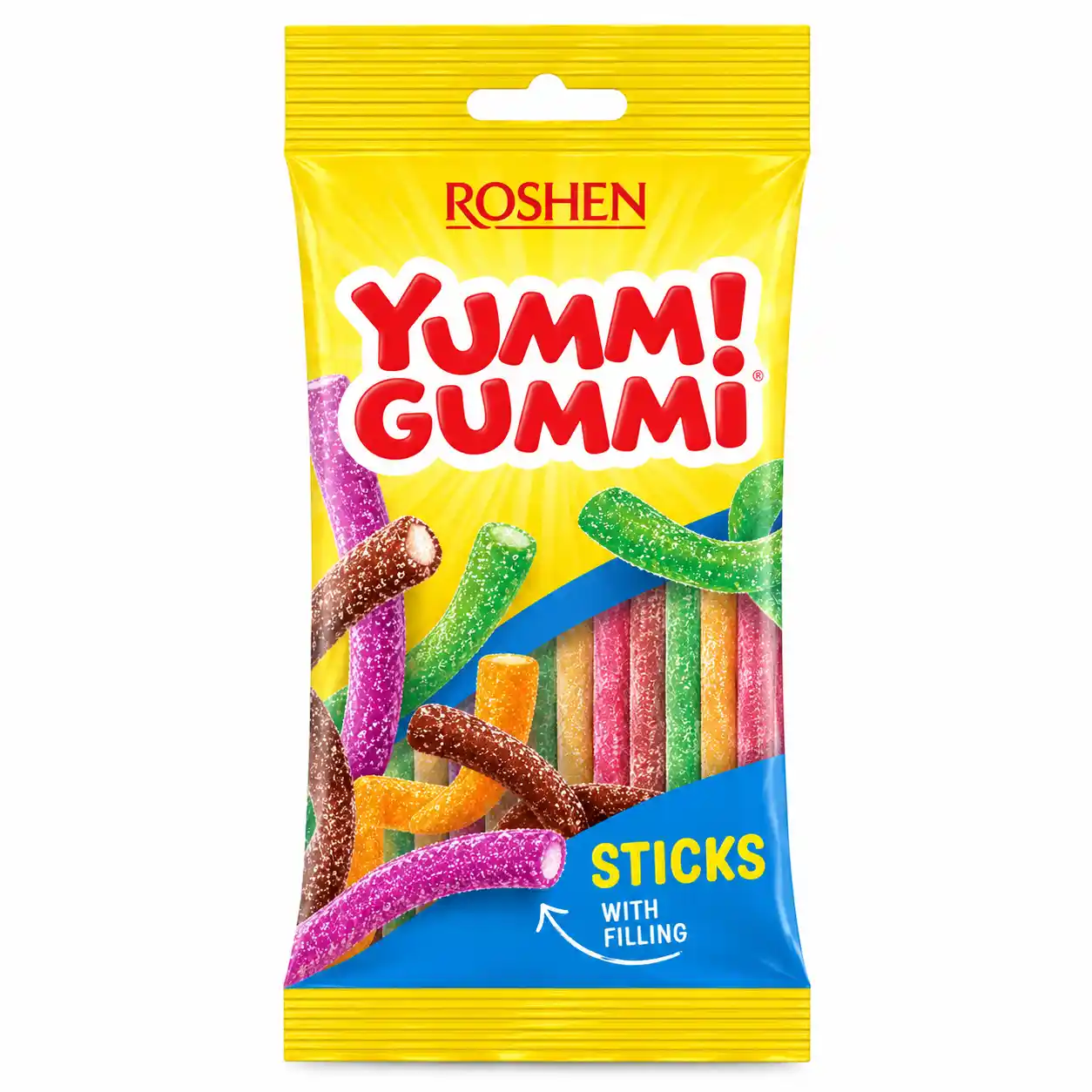 Roshen „Yummi Gummi Sour Sticks“ kyselé želé tyčinky, 70g/40 ks