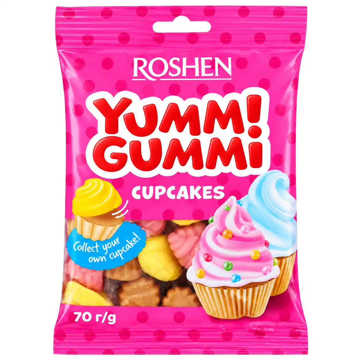 Roshen „Yummi Gummi CupCakes“ želé bonbóny, 70g/22 ks