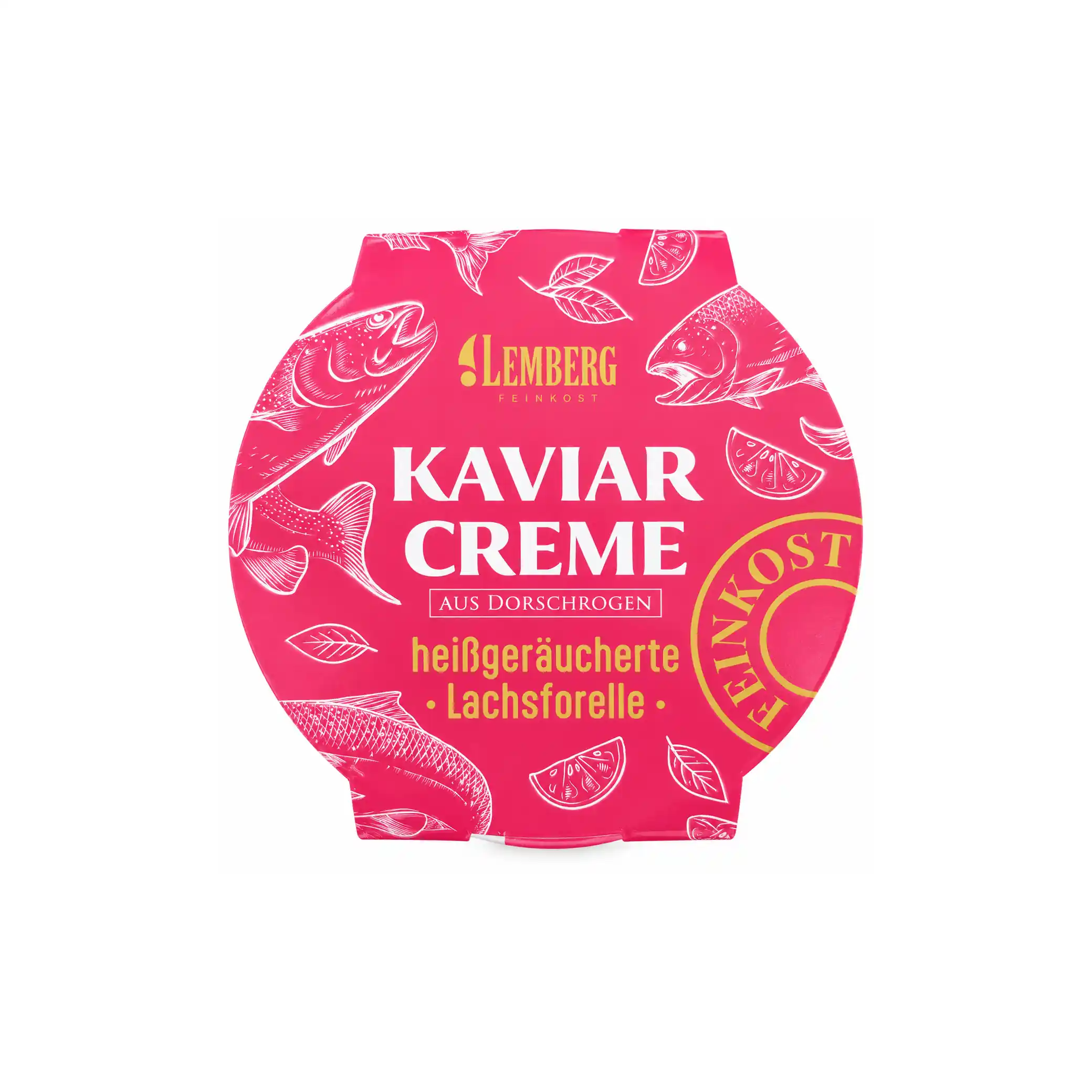 Lemberg „Kaviárový krém s tresčími jikrami a uzeným pstruhem lososovitým“, 150 g/12ks