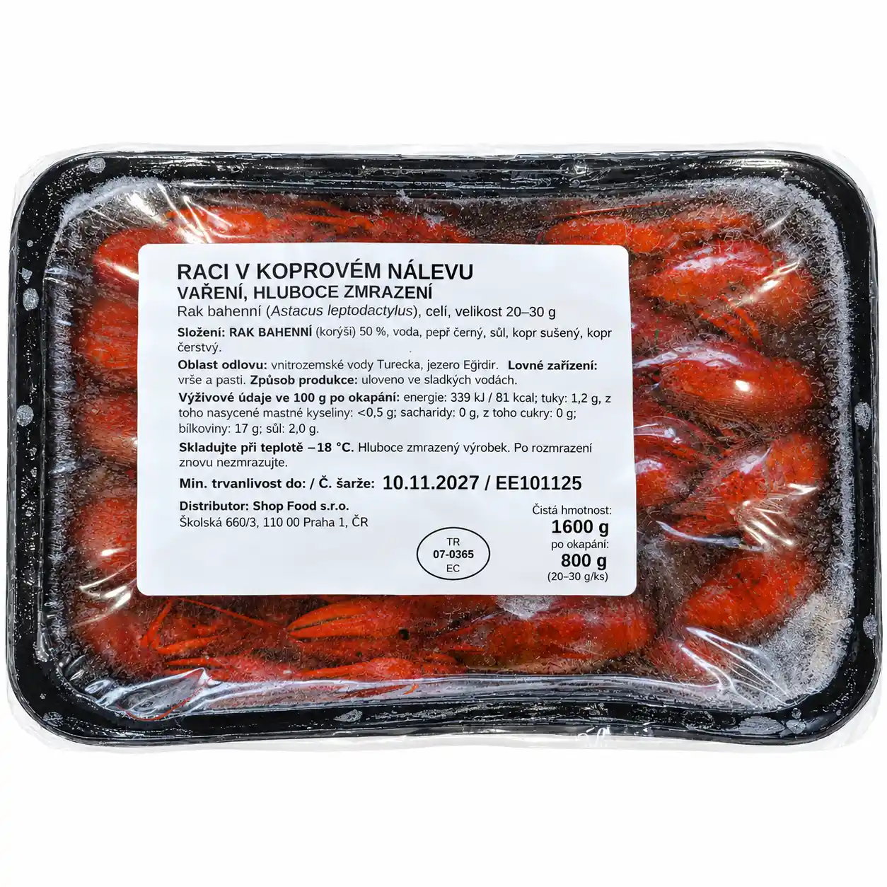 EFT Raci vaření v nálevu, hluboce zmrazení (20–30) g),1600g